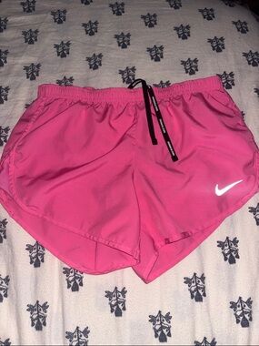 Nike Women's Hot Pink Running Shorts with Reflective Swoosh